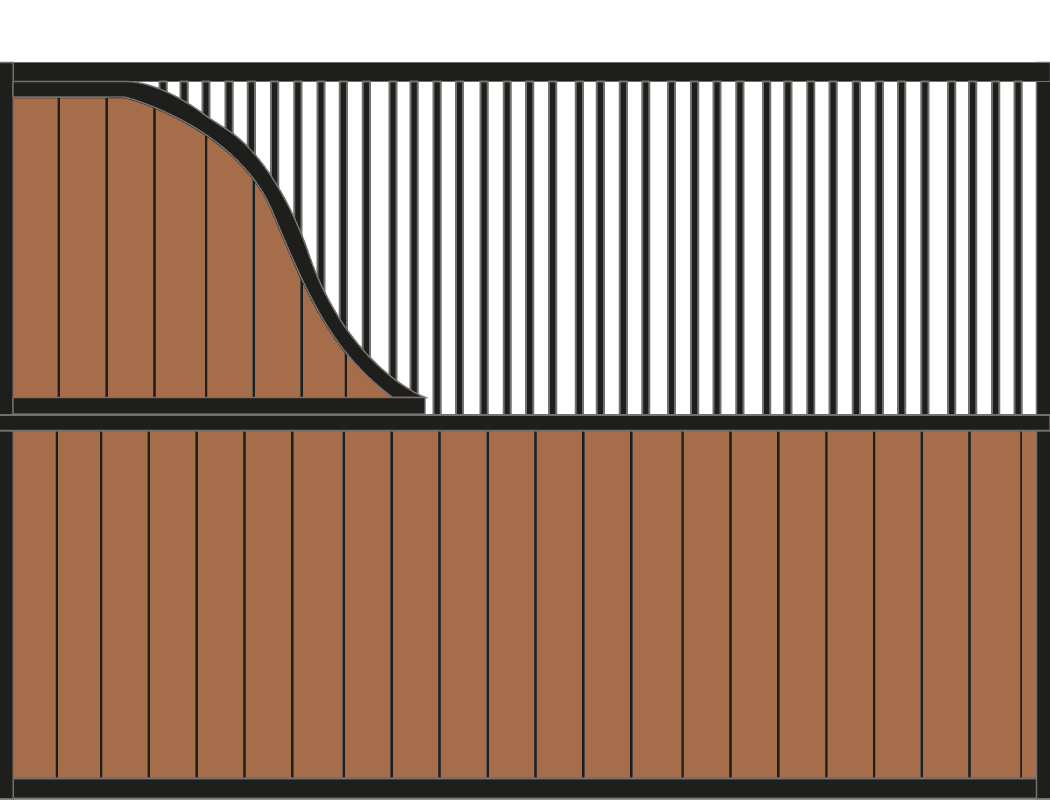Zijwand  1 meter gebogen