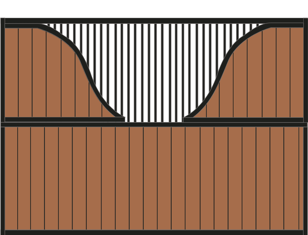 Zijwand  2x1 meter gebogen