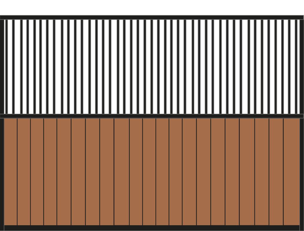 Zijwand half tralies